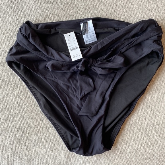 J Crew black high waist bathing suit bottoms. New with tag. Size L - Picture 3 of 5